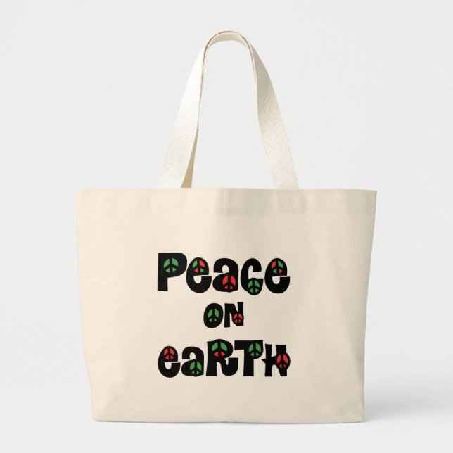Grand Tote Bag La Paix sur Terre Noël (Devant)