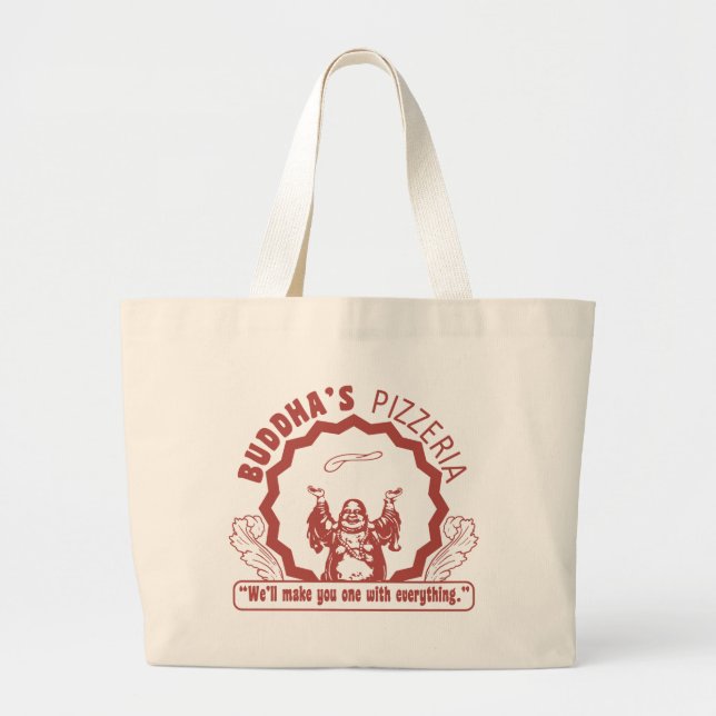 Grand Tote Bag La pizzeria de Bouddha (Devant)