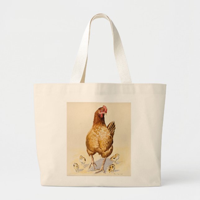 Grand Tote Bag La poule et ses poussins 2007 de George (Devant)