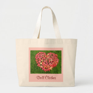 Grand Tote Bag La poupée vêtx le feuille d'automne de rose