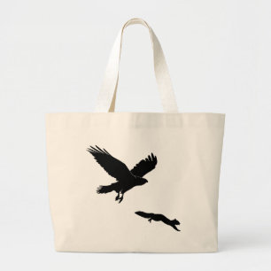 Grand Tote Bag La queue rouge sur la silouette d'écureuil