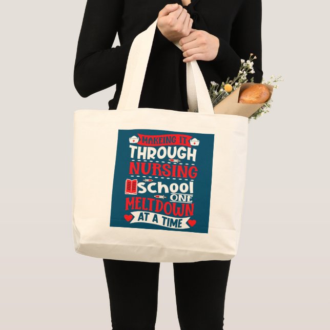 Grand Tote Bag La Réalisation À Travers L'École De Soins Infirmiè (Devant (produit))