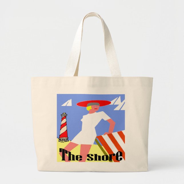 Grand Tote Bag La Rive, Gal au phare (Devant)