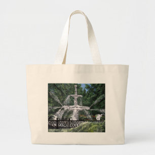 Grand Tote Bag La savane la Géorgie GA de fontaine d'eau de parc