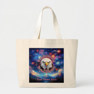 Grand Tote Bag La Terre Des Hommes Libres Feu D'artifice Aigle Br