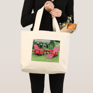 Grand Tote Bag La toile Fourre-tout en toile 'Les Chaises Rouges'