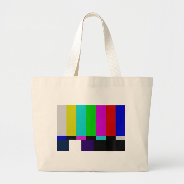Grand Tote Bag La TV barre l'essai de couleur (Devant)