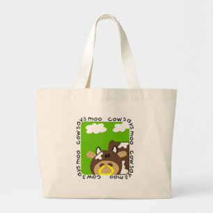 Grand Tote Bag La vache indique des T-shirts et des cadeaux de MO