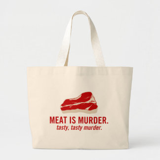 Grand Tote Bag La viande est meurtre, meurtre savoureux
