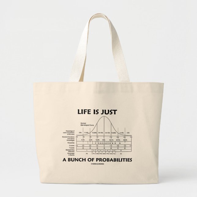 Grand Tote Bag La vie est juste un groupe de probabilités (Devant)