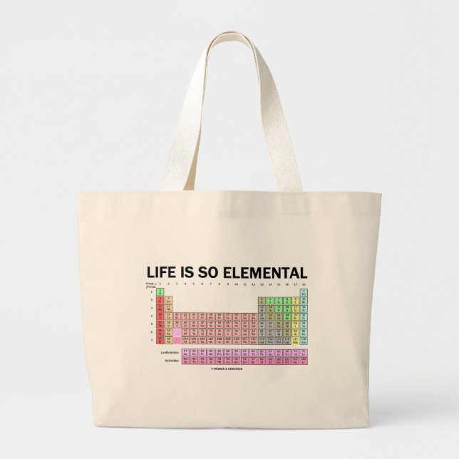 Grand Tote Bag La vie est si élémentaire (le Tableau des éléments (Devant)