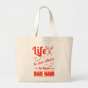 Grand Tote Bag La vie est trop courte pour avoir de mauvais