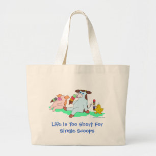 Grand Tote Bag La vie est trop courte pour les scoops simples