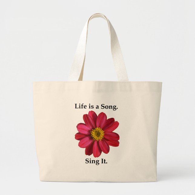 GRAND TOTE BAG LA VIE EST UNE CHANSON - ZINNIE (Devant)