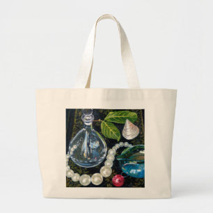 Grand Tote Bag La vie toujours avec des perles