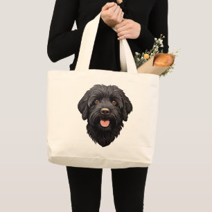 Grand Tote Bag Labradoodle Chien noir