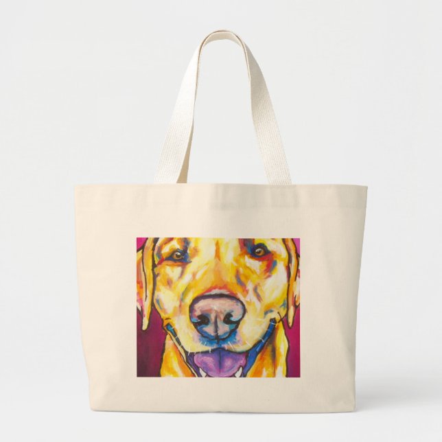 Grand Tote Bag Labrador jaune 1 (Devant)