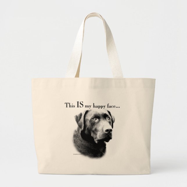 Grand Tote Bag Labrador Joyeux visage (Devant)