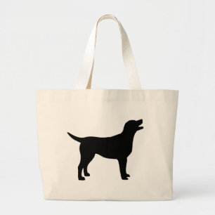 Grand Tote Bag Labrador retriever (dans le noir)