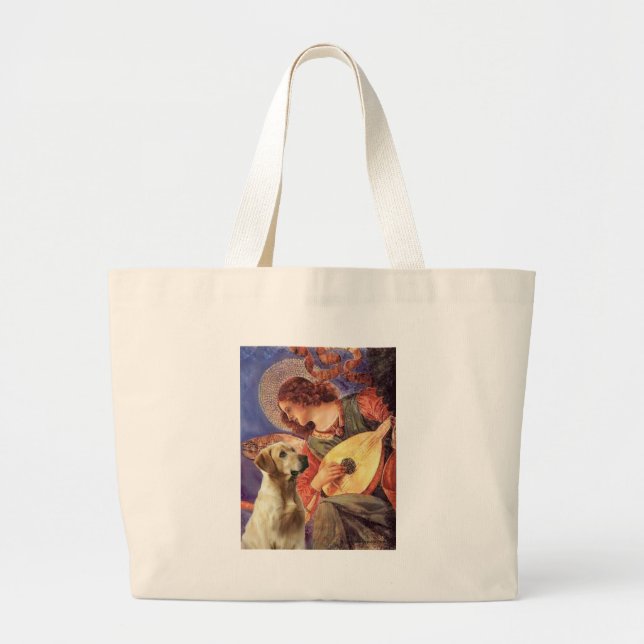 Grand Tote Bag Labrador (Y8) - Ange à la mandoline (Devant)