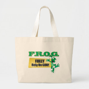 GRAND TOTE BAG L'ACRONYME CHRÉTIEN DE GRENOUILLE SE FONDENT