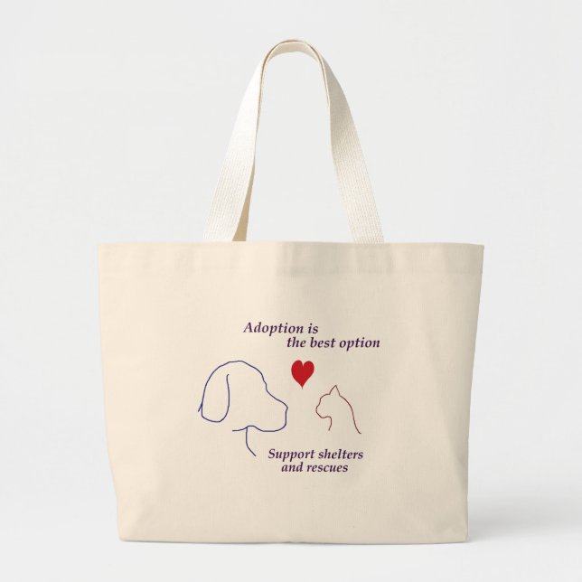 Grand Tote Bag L'adoption est la meilleure option (Devant)