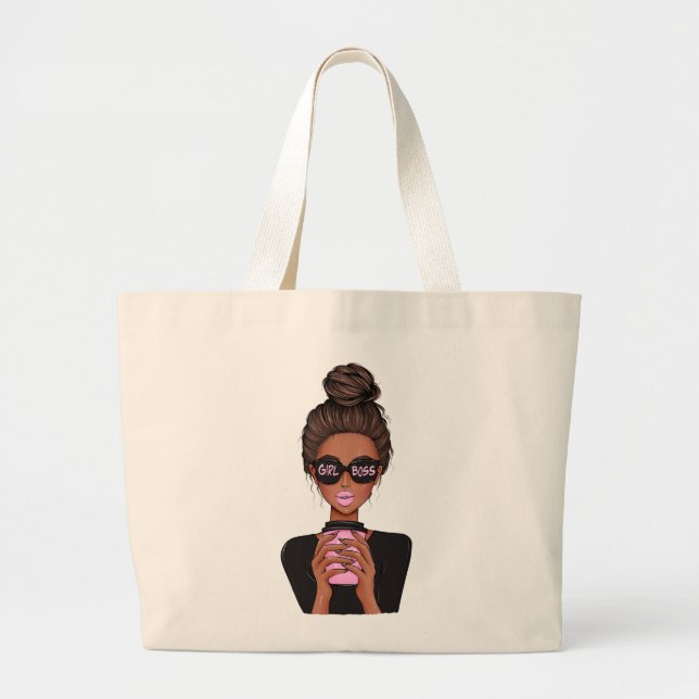 Grand Tote Bag Lady Boss Life, Boss Babe Woman, Girl Boss T-Shirt (Devant)