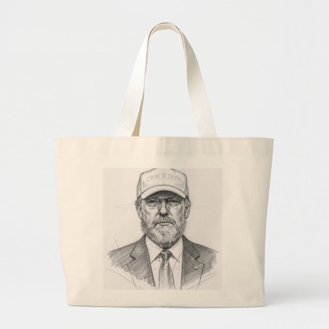 Grand Tote Bag L'air de Donald Trump. (Devant)