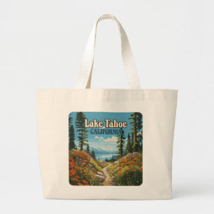 Grand Tote Bag Lake Tahoe California Nevada Retro Travel