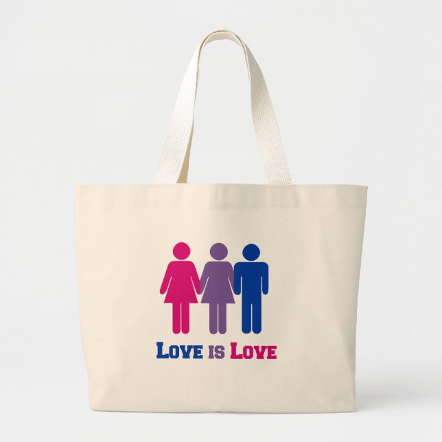 Grand Tote Bag L'amour bisexuel est amour (Devant)