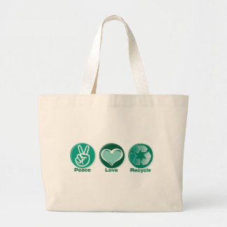 Grand Tote Bag L'amour de paix réutilisent