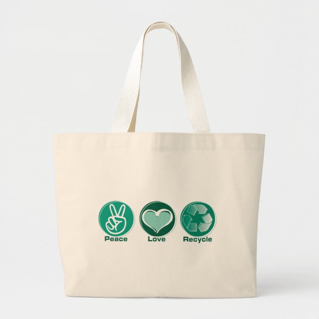 Grand Tote Bag L'amour de paix réutilisent (Devant)