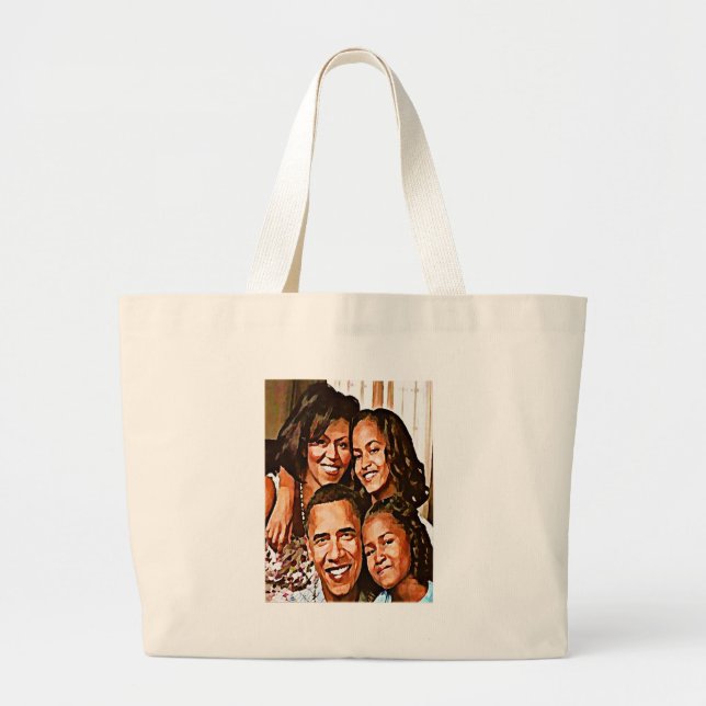 Grand Tote Bag L'amour d'Obama_ (Devant)