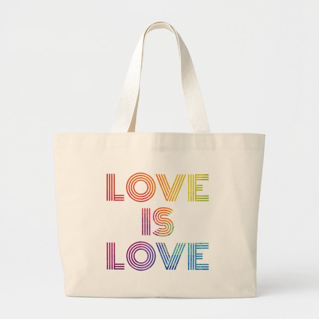Grand Tote Bag L'amour est l'amour | Grandes bandes modernes (Devant)