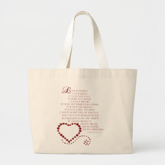 Grand Tote Bag L'amour est l'amour patient est gentil 1 Corinthie