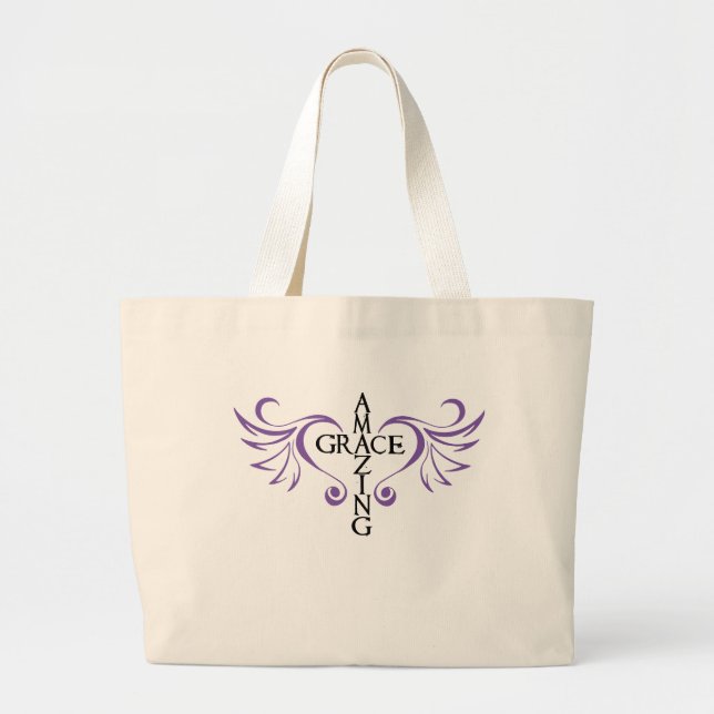 Grand Tote Bag L'amour extraordinaire de croix de grâce s'envole (Devant)