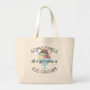Grand Tote Bag L'Amoureux De La Glace A Parfois Besoin D'Une Fill
