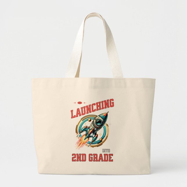 Grand Tote Bag Lancement en 2e année - Retour à l'école  (Devant)