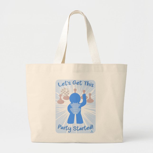 Grand Tote Bag Lancer la fête Gamer Funny Meeple Slogan (Devant)