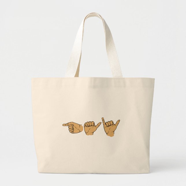 Grand Tote Bag Langue des signes gay (Devant)