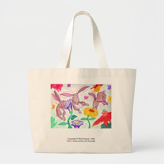 Grand Tote Bag Lapin Fourre-tout de colibri (Devant)