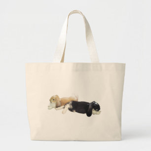 Grand Tote Bag Lapins paresseux - week-end fatigué somnolent