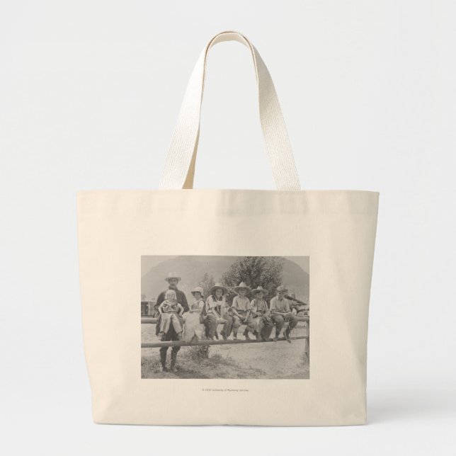 Grand Tote Bag Larry Larom avec six enfants (Devant)
