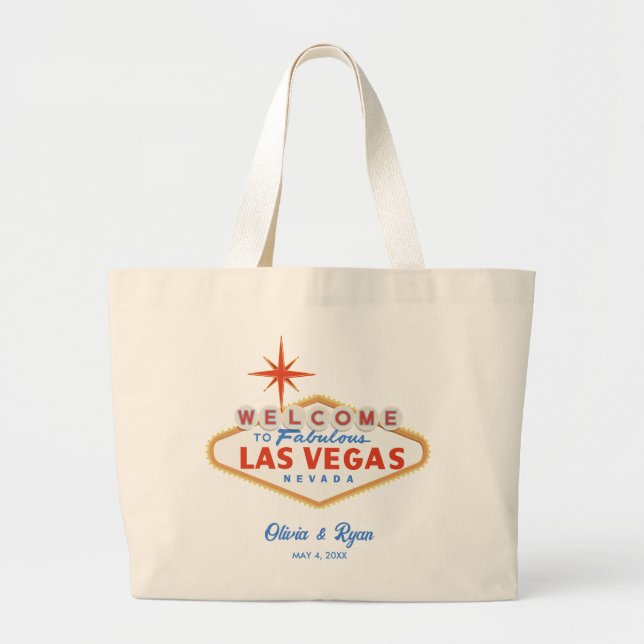 Grand Tote Bag Las Vegas Destination Mariage Bienvenue (Devant)