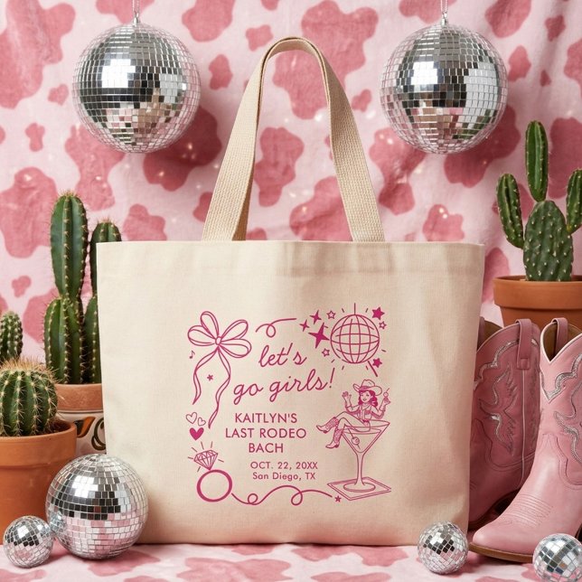 Grand Tote Bag Last Rodeo Disco Cowgirl Bachelorette Party (Créateur téléchargé)