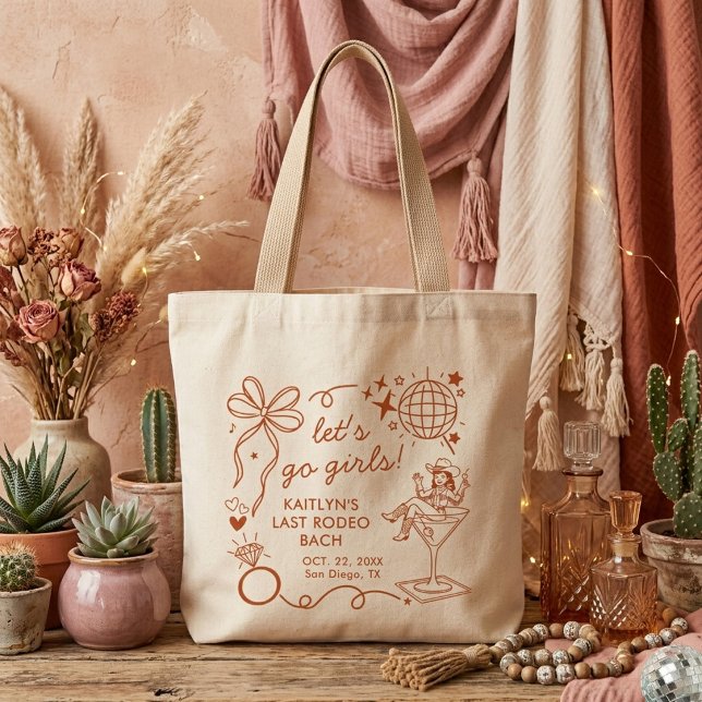 Grand Tote Bag Last Rodeo Disco Cowgirl Bachelorette Party (Créateur téléchargé)