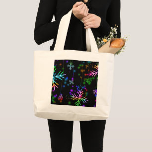Grand Tote Bag L'atmosphère de Noël festive et animée de Slippery