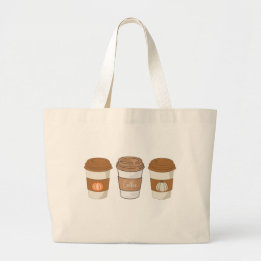 Grand Tote Bag Latte épice citrouille, Café
