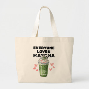 Grand Tote Bag Latte Glacé Matcha Crème Fouettée Mignonne Matcha