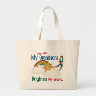 Grand Tote Bag L'autisme ÉCLAIRENT MES petits-fils du MONDE 1